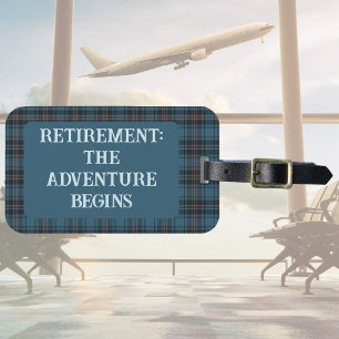 Anpassningsbar Plaid Pension Travel Gifts for Papp Bagagebricka