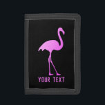 Anpassningsbar plånbok med nyare rosa flamingo fåg<br><div class="desc">Anpassningsbarnas plånbok med nyare rosa flamingo fågeldesign. Personligens för barn och vuxnor. Svart och rosa färg.</div>