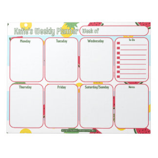 Anpassningsbar Planner | Ananas Watermelon Mönster Anteckningsblock