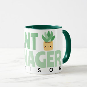 Anpassningsbar Plant Manager Namn Cactus Plant Grö Mugg