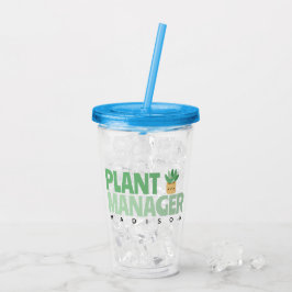 Anpassningsbar Plant Manager Namn Cactus Plant Grö Take Away Mugg