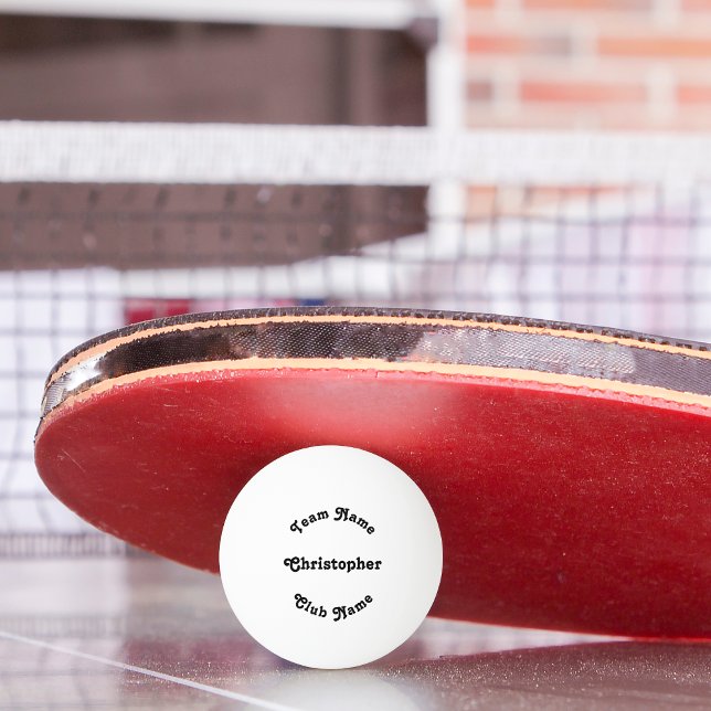 Anpassningsbar Player Klubb Team Namn Bord tennis  Pingisboll (Custom Player Club Team Name Table Tennis Beer Ping Pong Ball)