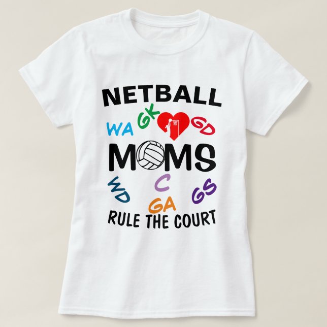 Anpassningsbar Player Placerar Netball Morsa-regel T Shirt (Design framsida)