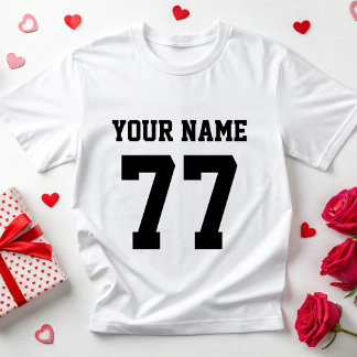 Anpassningsbar Players Number Personlig Football M T Shirt