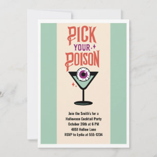 Anpassningsbar Plocka din Poison Halloween Cocktai Inbjudningar