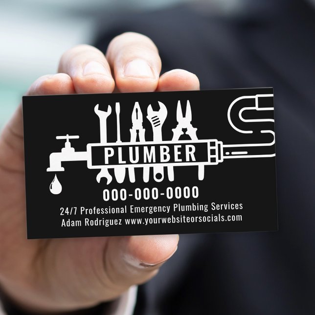 Anpassningsbar Plumber Visitkort (Custom Plumber Business Card
)