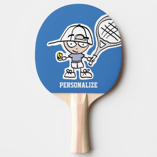 Anpassningsbar pojk tecknad tennis ping pong paddl pingisracket (Framsidan)