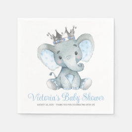 Anpassningsbar Pojke Elephant Baby Shower Pappersservett