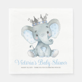 Anpassningsbar Pojke Elephant Baby Shower Pappersservett