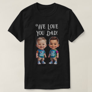 Anpassningsbar pojkkarikatyrer "vi kärlek du pappa t shirt