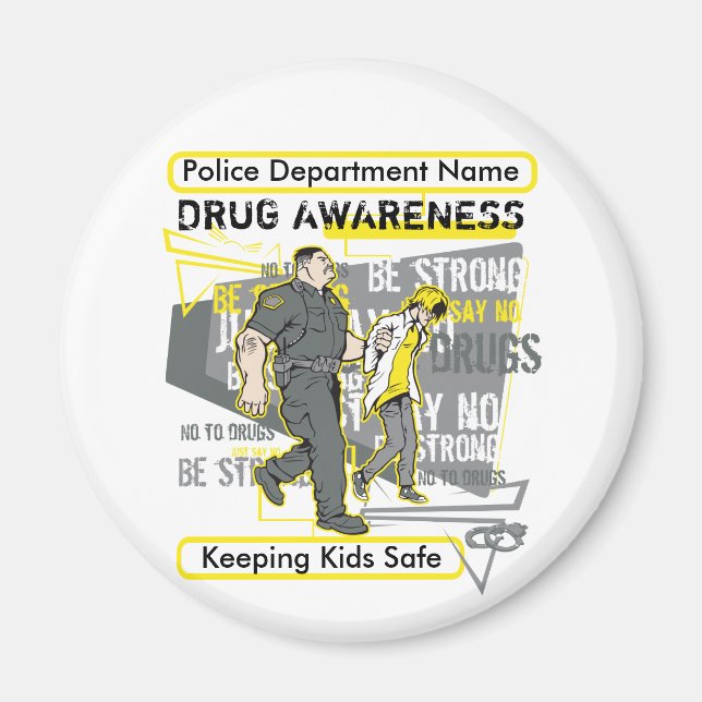 Anpassningsbar Police Drug Awareness Magnet (Framsidan)