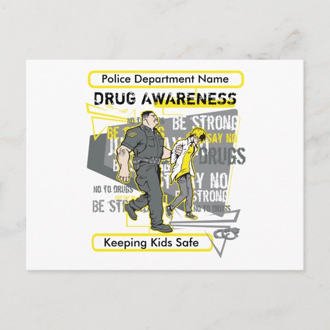 Anpassningsbar Police Drug Awareness Vykort (Framsida)