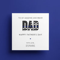 Anpassningsbar Polis Pappa Fars dag Thin Blue Line
