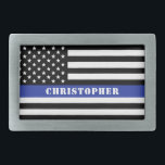 Anpassningsbar polis Thin Blue Line Polis<br><div class="desc">Personlig polischef Thin Blue Line USA flagga Polisgåvor!</div>