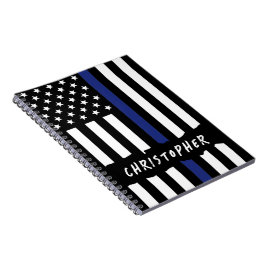 Anpassningsbar polis Thin Blue Line Polis Anteckningsbok