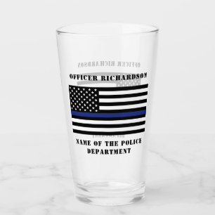 Anpassningsbar polis Thin Blue Line Polis Glaskopp