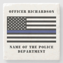 Anpassningsbar polis Thin Blue Line Polis Stenunderlägg