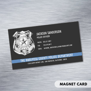 Anpassningsbar Polisavdelning Thin Blue Line Logot Magnetiska Visitkort
