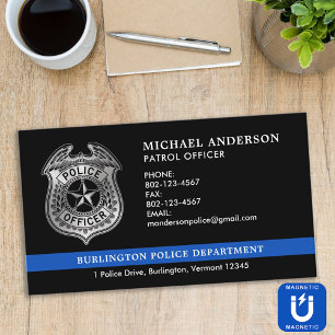 Anpassningsbar Polisavdelning Thin Blue Line Logot Magnetiska Visitkort