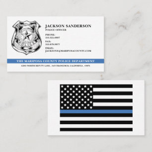 Anpassningsbar Polisavdelning Thin Blue Line Logot Visitkort