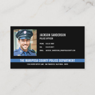 Anpassningsbar Polisavdelning Thin Blue Line Photo Visitkort