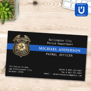 Anpassningsbar Polischef Dept Tillsatta lagar Logo Magnetiska Visitkort