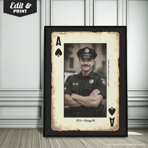 Anpassningsbar Polischef Gift Wall Art, Ace of Spa Poster