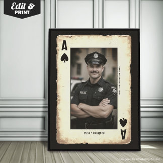 Anpassningsbar Polischef Gift Wall Art, Ace of Spa Poster