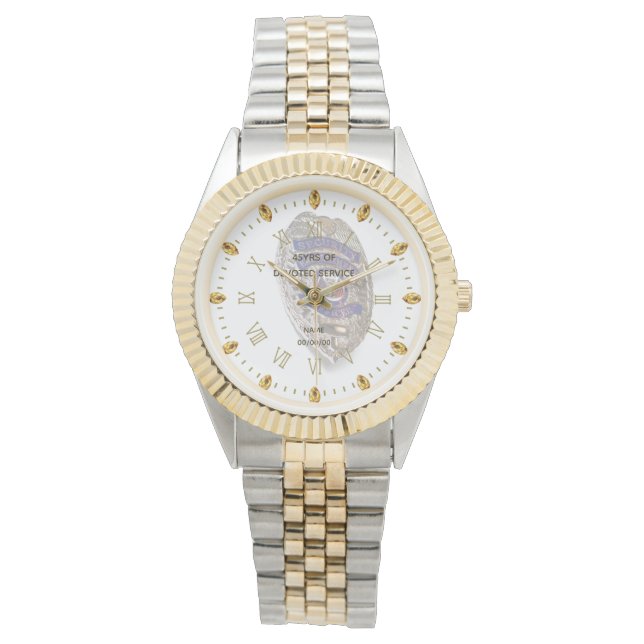 Anpassningsbar polischef i Pension vaktvakter Armbandsur (Framsida)