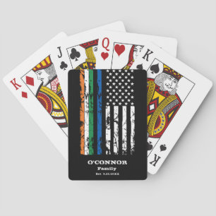 Anpassningsbar Polischef Namn Irish Flagga Casinokort