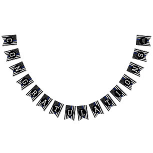 Anpassningsbar Polischef Thin Blue Line Gratulerar Vimplar