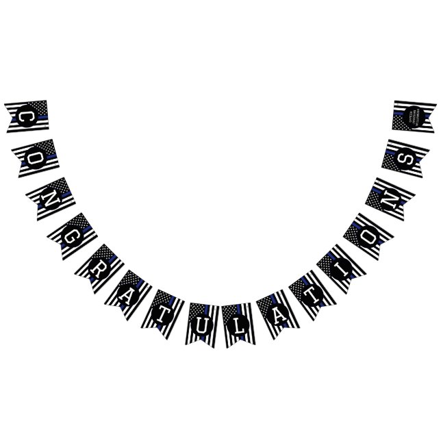 Anpassningsbar Polischef Thin Blue Line Gratulerar Vimplar (Alla)