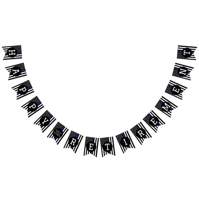 Anpassningsbar polischef Thin Blue Line Pension Vimplar (Alla)