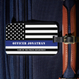Anpassningsbar polischef Thin Blue Line Polisen De Bagagebricka