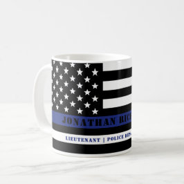 Anpassningsbar polischef Thin Blue Line Polisen De Kaffemugg