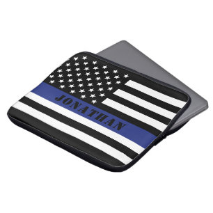 Anpassningsbar polischef Thin Blue Line Polisen De Laptop Fodral