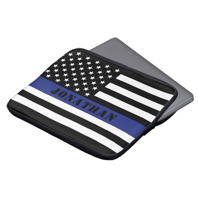 Anpassningsbar polischef Thin Blue Line Polisen De Laptop Fodral (Framsida topp)