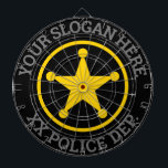 Anpassningsbar polismyndighet tillsatta lagar dart darttavla<br><div class="desc">Anpassningsbar polismyndighet tillsatta lagar dartboard. personlig för anpassningsbarnas väggar med namn,  adress,  våld,  län,  fängelse,  rättshjälp,  fängelse osv. Gultens stjärnmärke med rund text. Hela anpassadet färg. Roligt dartar spel för hem,  kontor,  ställe,  garage,  pub,  kafé,  pub,  barn,  trädgård osv. För att skydda och .</div>