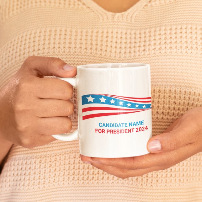 Anpassningsbar Politiskt val i Kampanj Amerika Fla Kaffemugg (Skapare uppladdad)