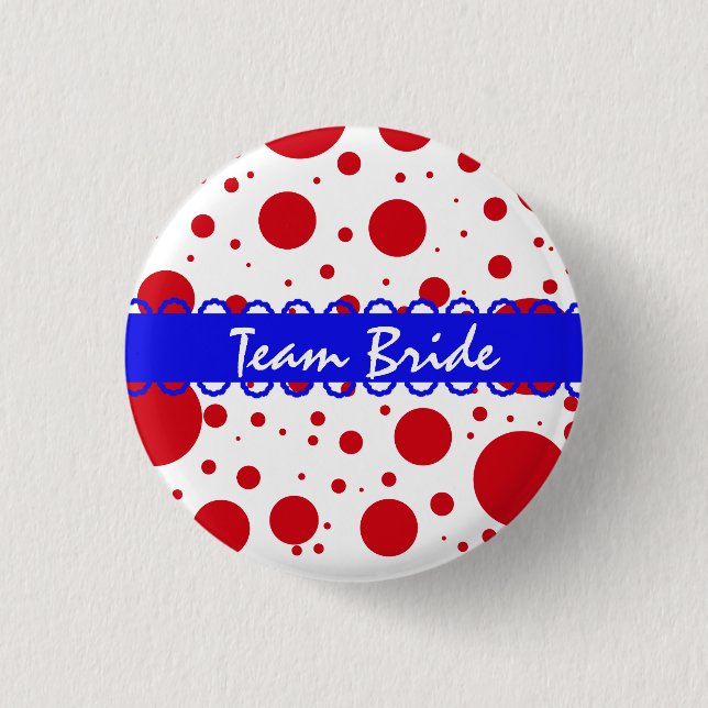 Anpassningsbar Polka dots Bröllop-teamets knappar (Framsida)