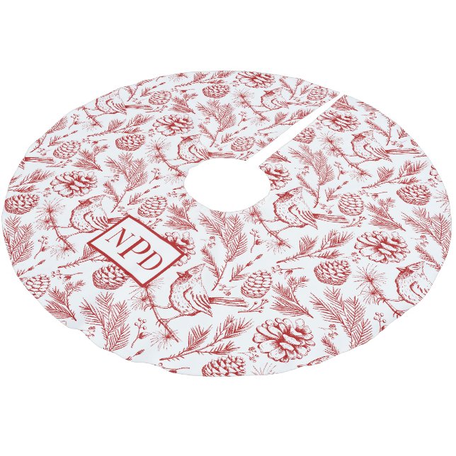 Anpassningsbar Pommes vinterfågel 1:a jul Julgransmatta Borstad Polyester (Vinklad)