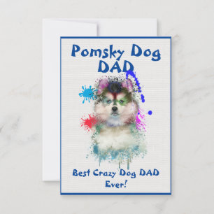 Anpassningsbar Pomsky pappa Hund Best Crazy Hund P Tack Kort