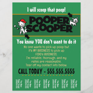 ANPASSNINGSBAR Pooper Scooper business tear lakan  Reklamblad