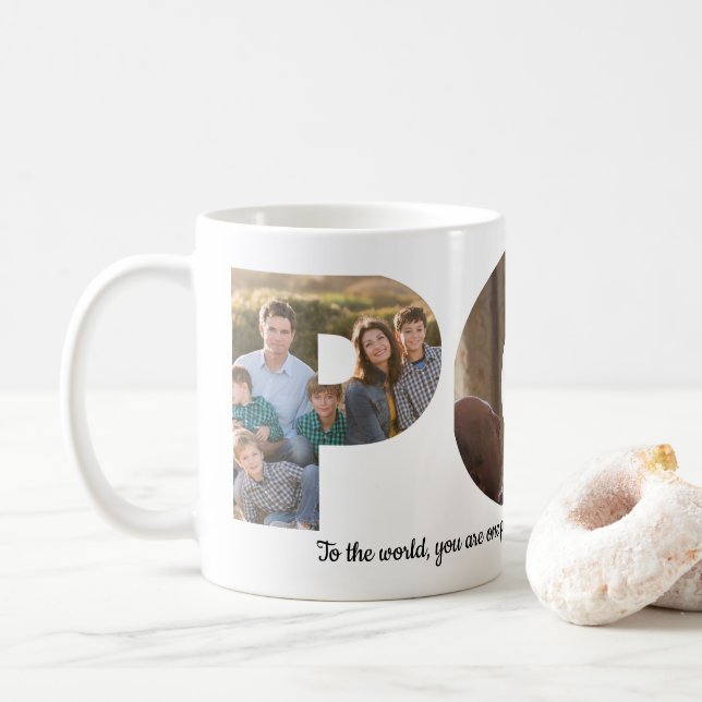Anpassningsbar POP 3 Photo Collage Quote Fars dag Kaffemugg (Med munk)
