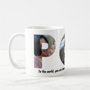 Anpassningsbar POP 3 Photo Collage Quote Fars dag Kaffemugg