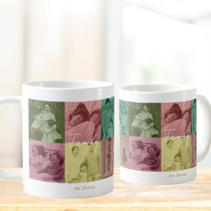 Anpassningsbar Pop Art Family Photo Collage jul Mu Kaffemugg