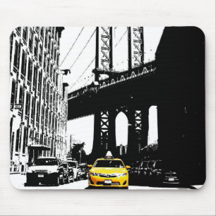 Anpassningsbar Pop Art Nyc New York City Gult Taxi Musmatta