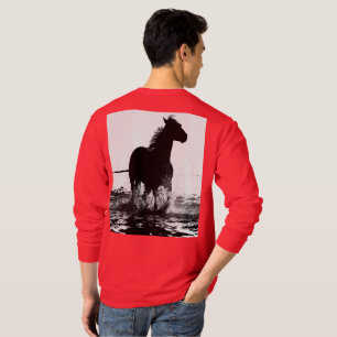 Anpassningsbar Pop Art Running Horse Deep Red-mall T Shirt