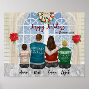 Anpassningsbar Porträtt-jul i familjen Anpassnings Poster