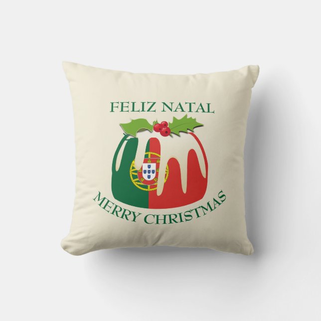 Anpassningsbar PORTUGAL FLAGGA jul Dekorativ kudde (Framsida)